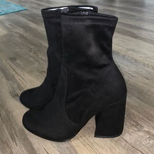 ASOS Design Ella heeled sock boots in black